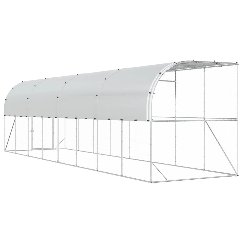 Gabbia per Polli Contro il Muro Argento 600 x 150 x 215 cm 3434738