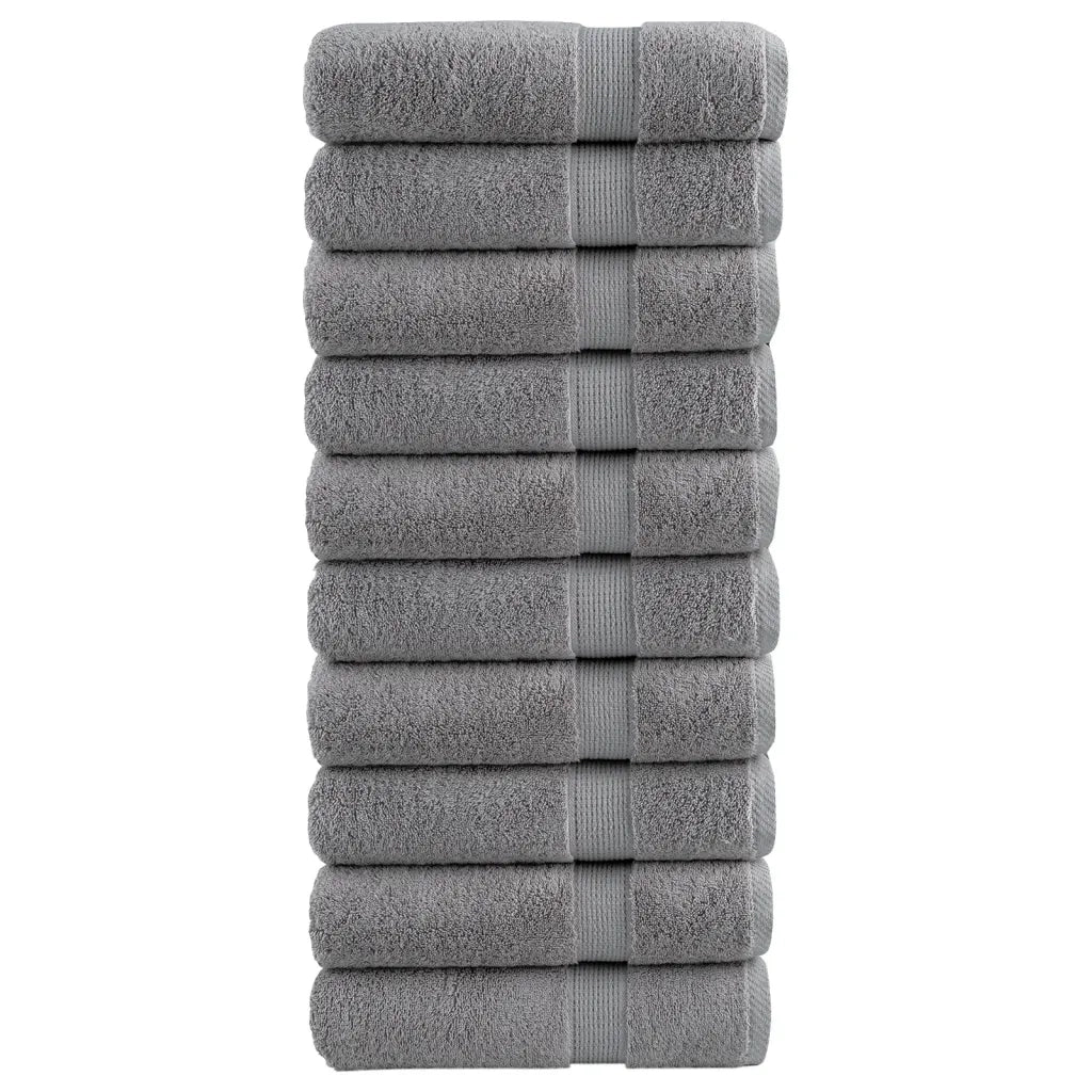Asciugamani da Bagno SOLUND 10 pz Grigi 100x150 cm 600gsm
