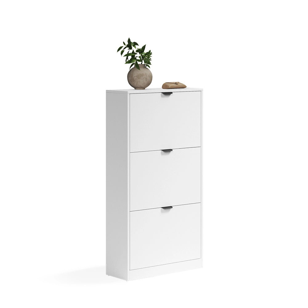 Scarpiera da ingresso Gizmo Bianco/Nero 59 x 112 cm con 3 scomparti Vicco