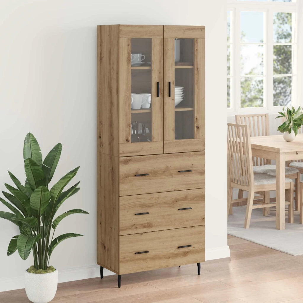 Credenza 2 pcs Rovere artigianale Legno multistrato
