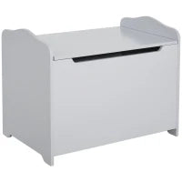 Cassapanca Portagiochi in Legno, Panca Contenitore per Cameretta Coperchio con Pistone Pneumatico, 60x40x48cm, Grigio