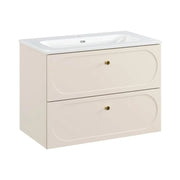 Set bagno TORNADO: mobile sottolavabo 80cm beige + lavabo da incasso bianco