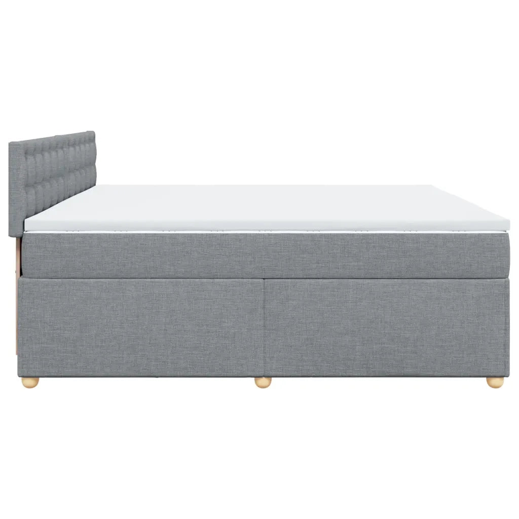 Giroletto a Molle con Materasso Grigio Chiaro 200x200cm Tessuto 3286801