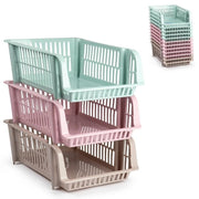 1 Pezzo Cesta Multiuso Portaoggetti Impilabile 43 x 32 x 16,5 cm 3 Colori
