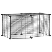 Gabbia per animali domestici a 8 pannelli con porta 35 x 35 cm Nero 02_0041604