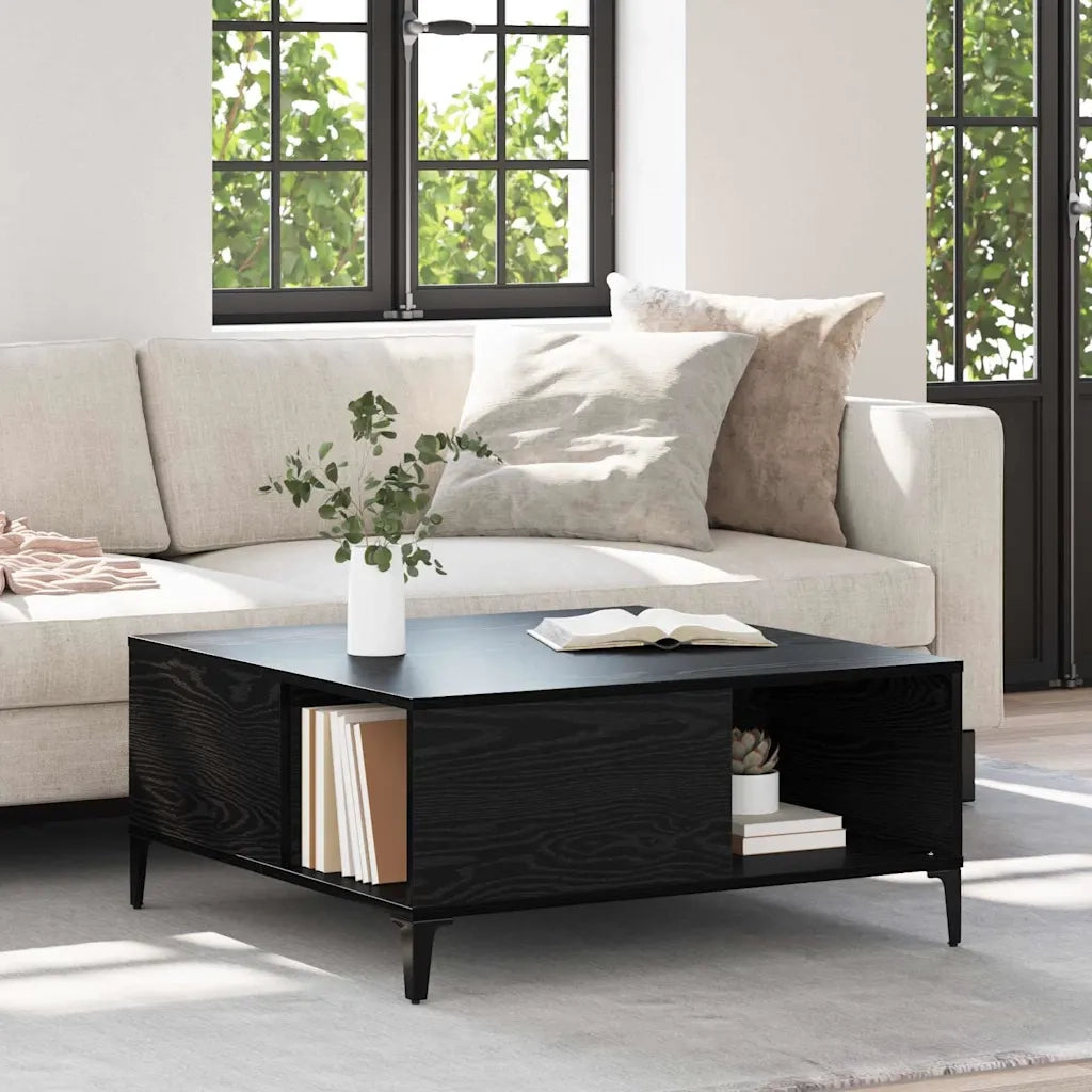 Tavolino da salotto Rovere Nero 80 x 80 x 36,5 cm 881185