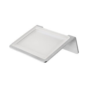 Porta sapone in acciaio e vetro satinato serie skyline - fissaggio biadesivo o incollo