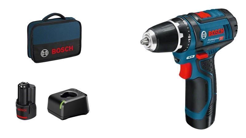 Bosch Akku-Bohrschrauber 12 V Li-Ion 1300 Giri/min Nero, Blu, Rosso