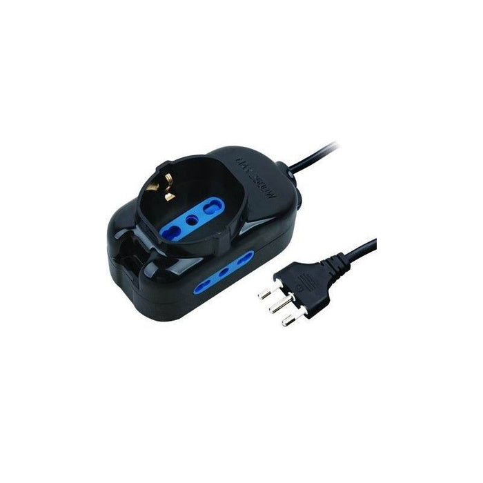 Vigor-Blinky Multipresa 3 Prese Schuko Bipasso Nero 16A