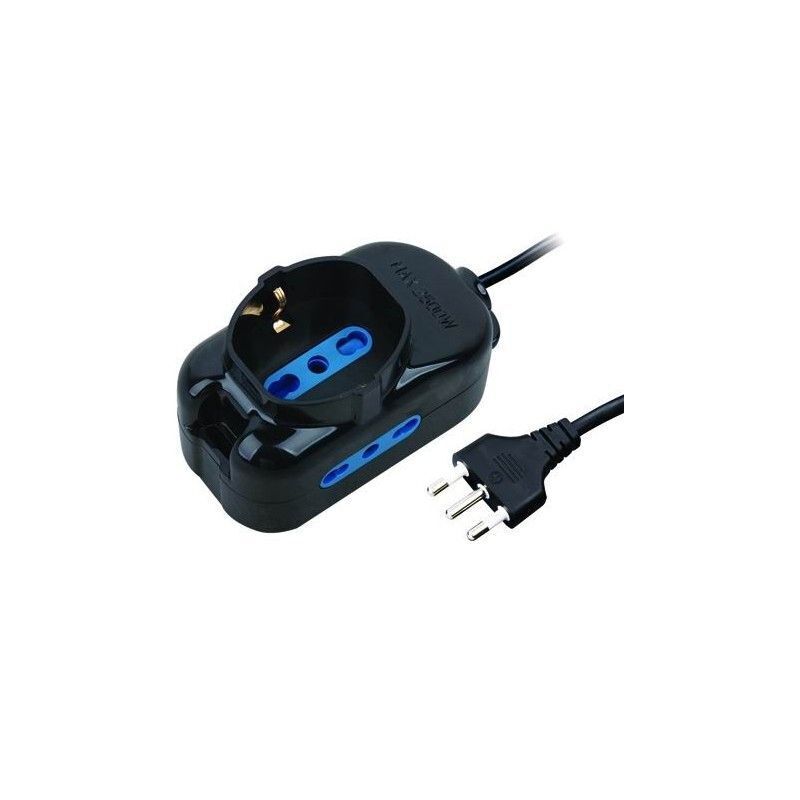 Vigor-Blinky Multipresa 3 Prese Schuko Bipasso Nero 16A