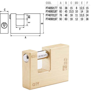 Iseo Lucchetto Ottone 60mm Serrande Ka City