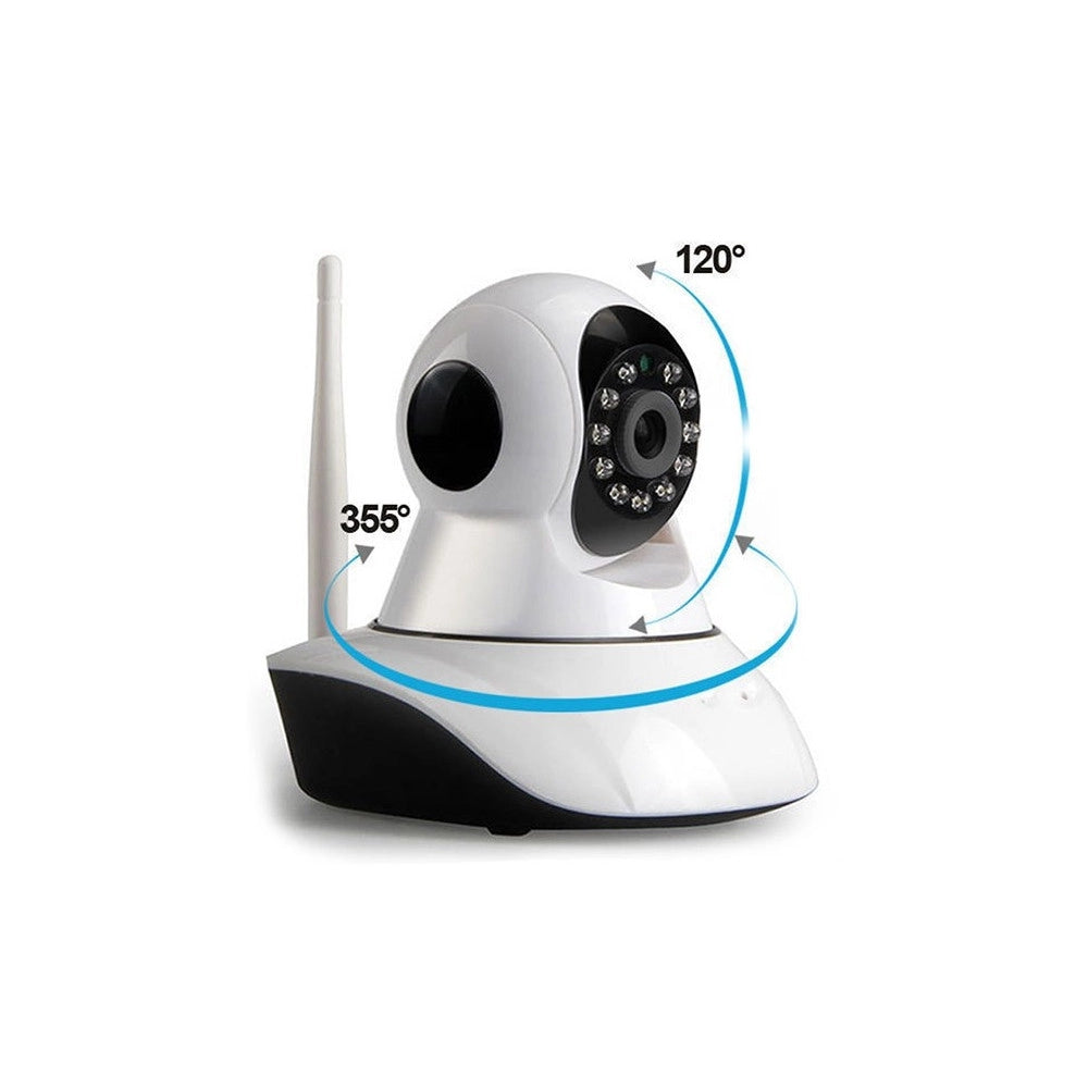 Trade Shop - Ip Camera Telecamera 355° Hd Wireless Wifi No Dns Motion Sd Videosorveglianza -