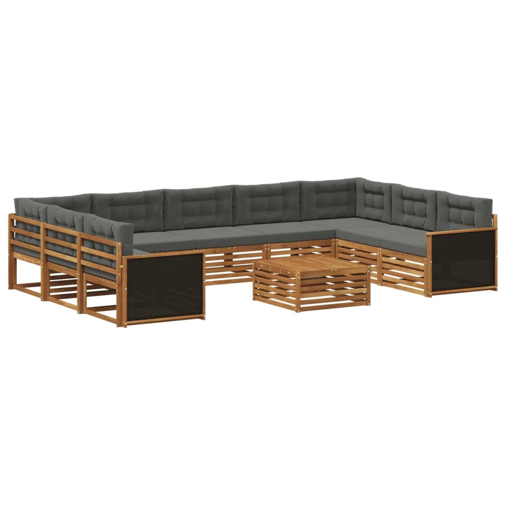 Set di divani da esterno 10 pz Naturale e Antracite 3383855