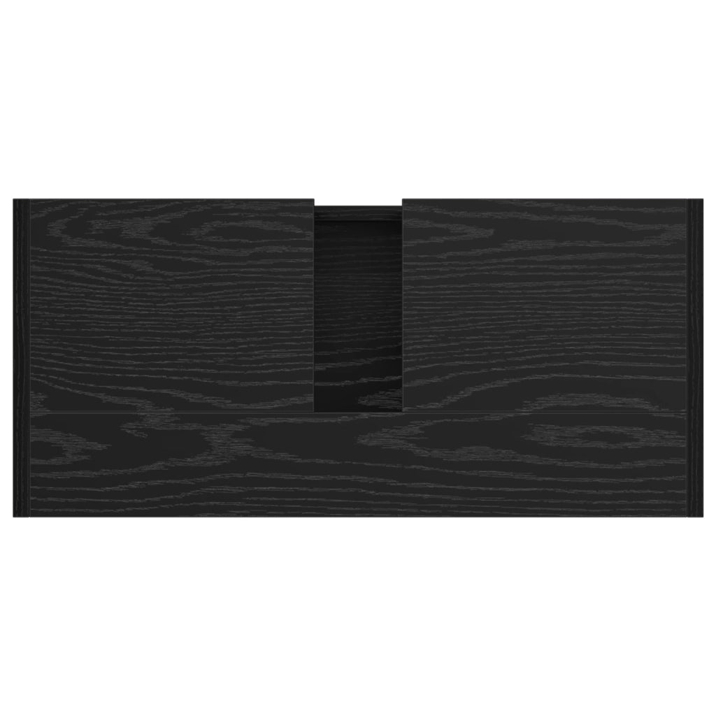 Mobile Lavabo Rovere Nero 63x29x55 cm Legno Ingegnerizzato