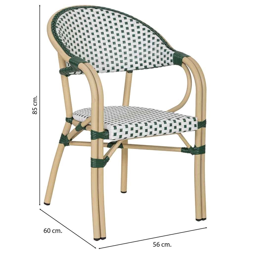 Fauteuil in rotin sintetico vert 56x60x85 cm (hauteur)