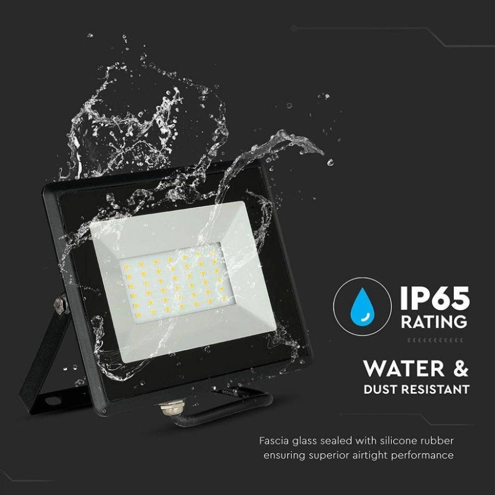 Trade Shop - Faro Proiettore A Led Smd Da 30w Colore Nero Luce Calda 3000k Per Esterno Ip65 -