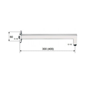 Braccio doccia quadrato 30 cm