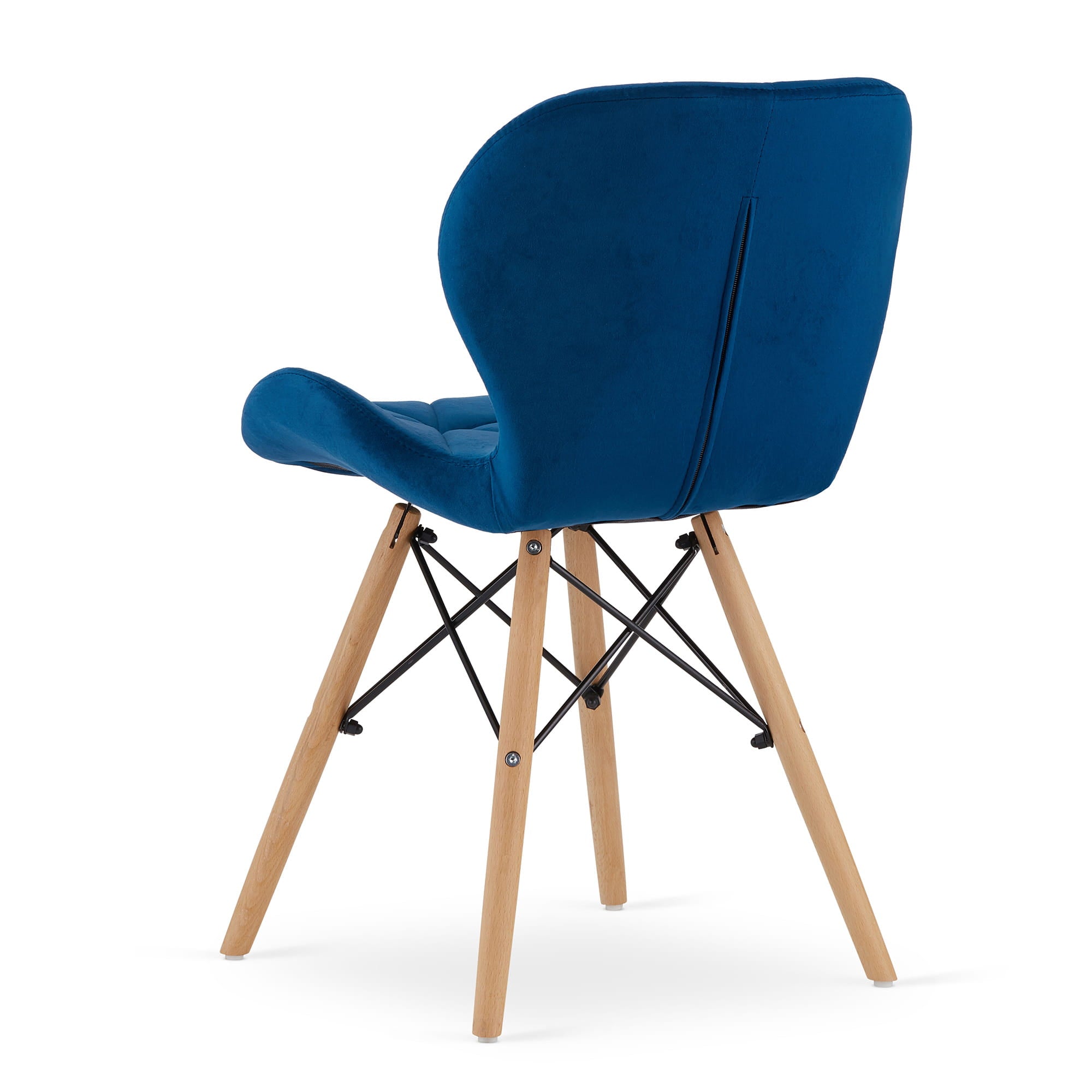 Sedia in velluto VALORA WAKO - Design ergonomico moderno, blu navy x 3