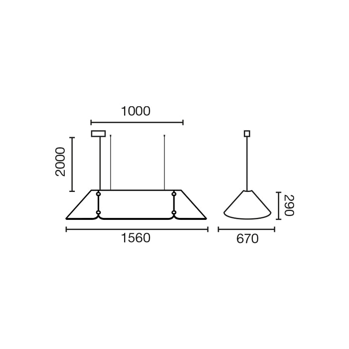 FONOVIA 1560 Lampada sospensione grigio 25W 3000K
