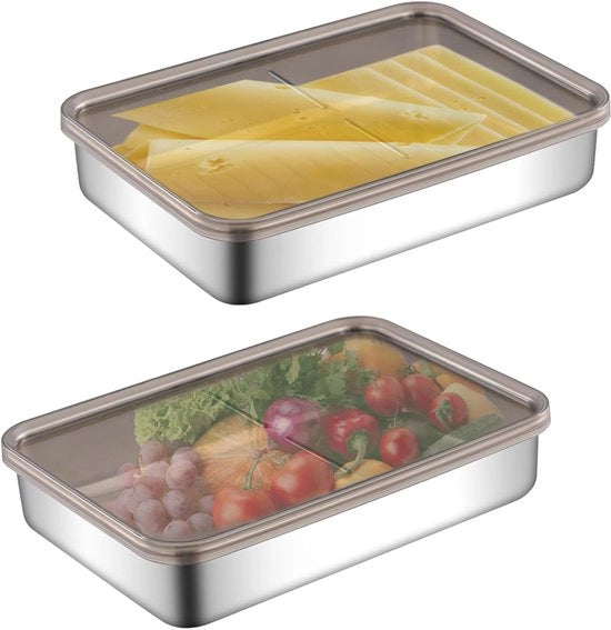 Contenitore alimentare 1100 ml - Acciaio inossidabile - Stivabile - Raffreddamento della dispensa - Coperchi - Diversi - Conservazione degli alimenti