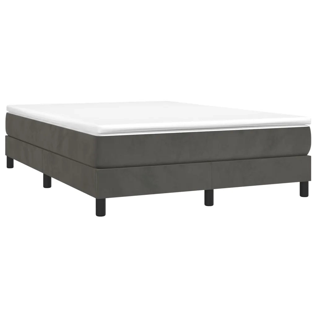 Struttura Letto a Rete a Molle-Giroletto Grigio Scuro 140x190 cm Velluto 685133