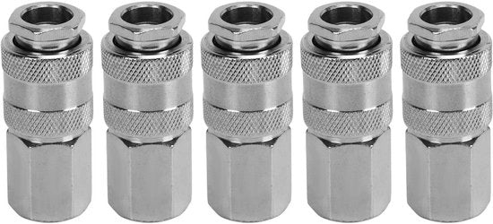 Attrezzi pneumatici - Armature di sfiato 1/4 pollici NPT - Connettori di aria - Connettori rapidi - 5 pezzi - Connettori pneumatici per attrezzi - Acciaio inox resistente al tempo