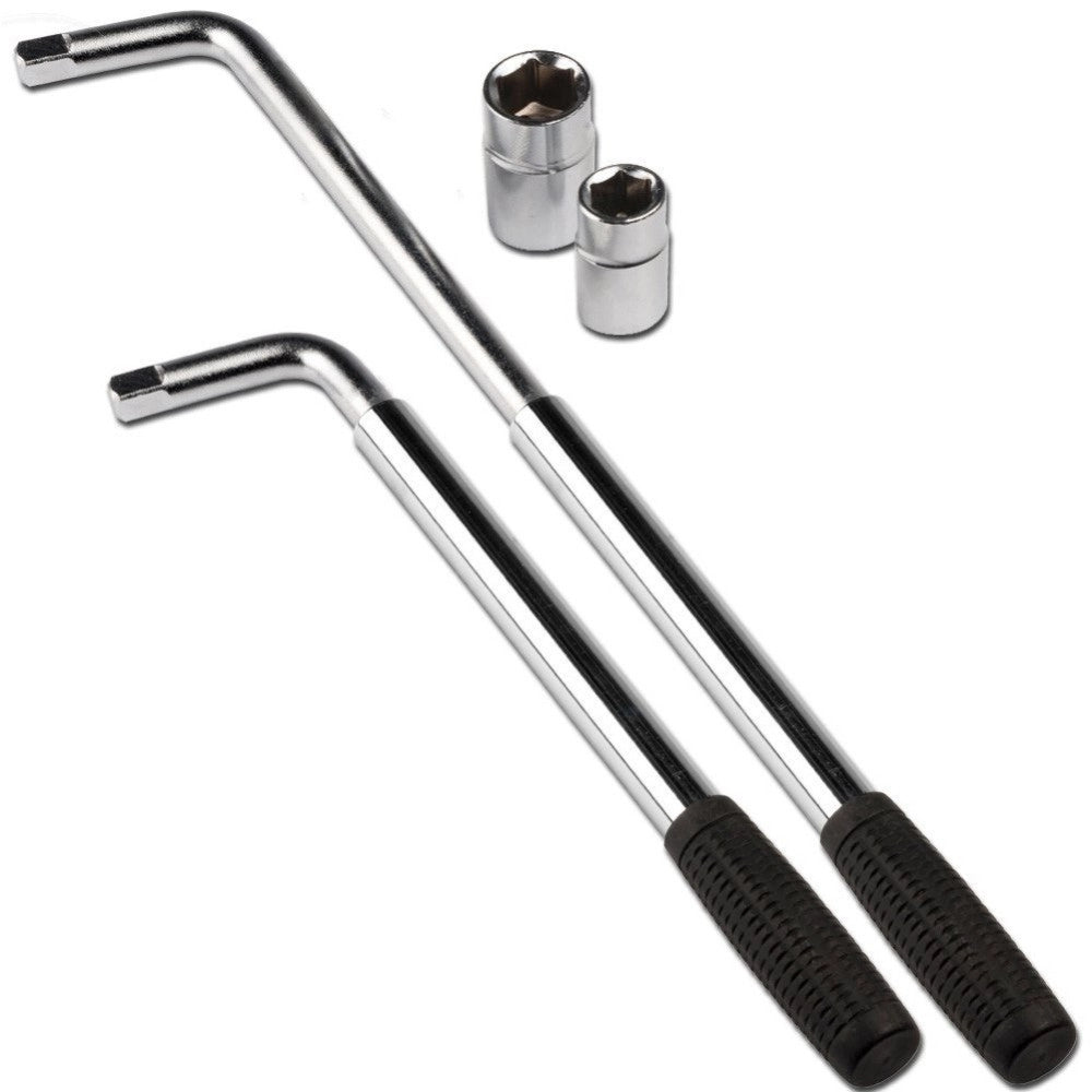 Trade Shop - Chiave Esagonale Per Dadi Ruote Auto Automobile Telescopica 2 Inserti In Acciaio -