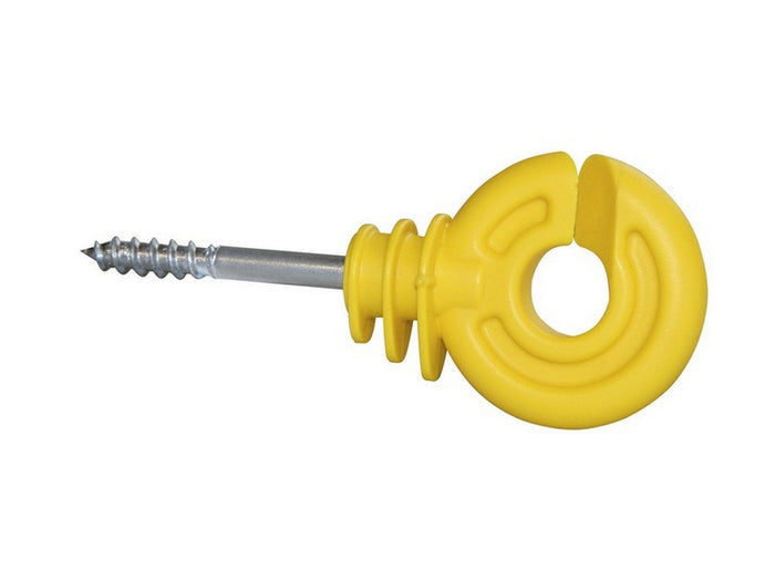 isolatore ad anello giallo con vite per legno pz. 25 cod:ferx.vit42006