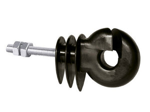 isolatore ad anello nero con vite per ferro pz. 25 cod:ferx.vit48045