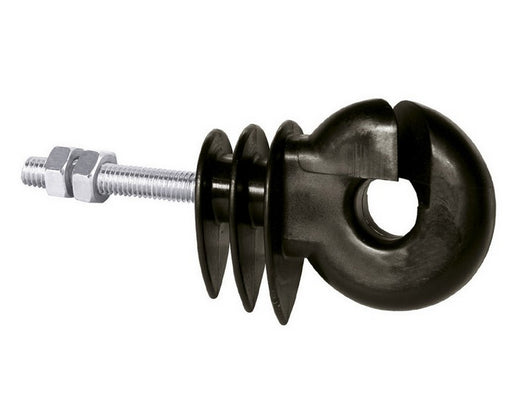 isolatore ad anello nero con vite per ferro pz. 25 cod:ferx.vit48045