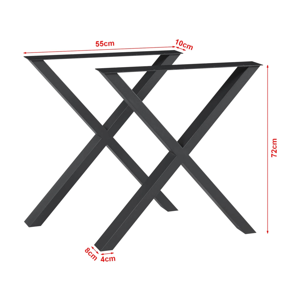 Set di 2 gambe per tavolo moderno 72 x 55 cm acciaio nero 03_0009687