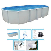 Piscina Fuori Terra Steelwhite Omega 730 Liner 0,6 Mm - 7,30 X 3,66 X H.1,32 M - Kit Base