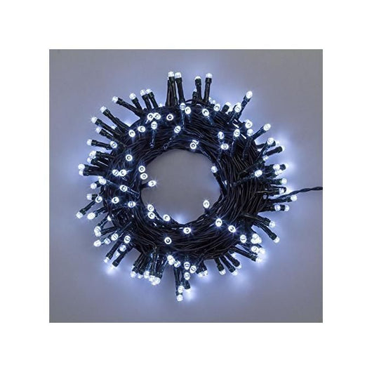 Luci di Natale Catena Lineare 160 Led Bianco 11,5mt Con 8 giochi Luce
