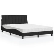 Letto con Materasso Hanko Nero 140x190 cm in Velluto 3208594
