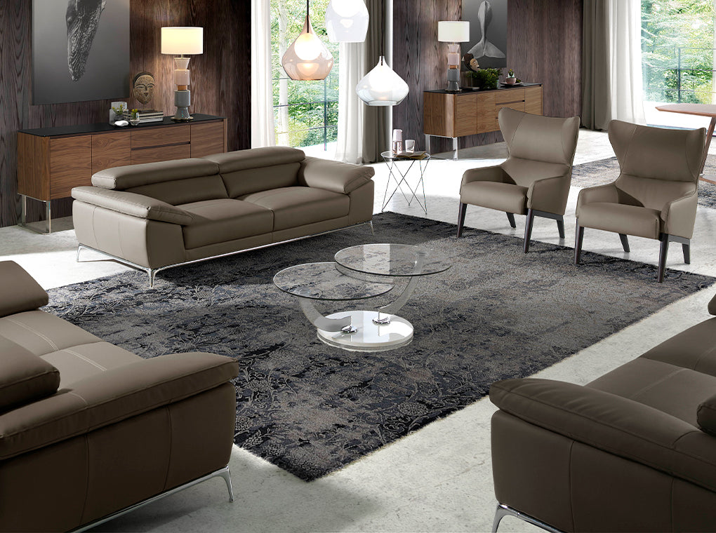 Tavolino girevole in legno bianco e vetro temperato