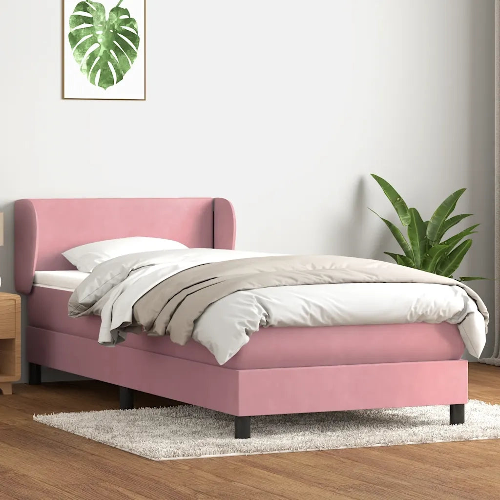 vidaXL Giroletto a Molle con Materasso Rosa 80x220 cm Velluto
