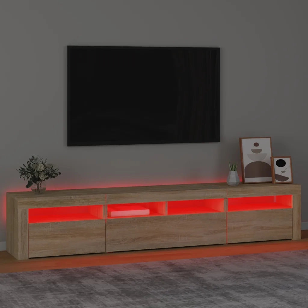 Mobile Porta TV con Luci LED-Mobile per TV-Credenza TV Rovere Sonoma 210x35x40 cm
