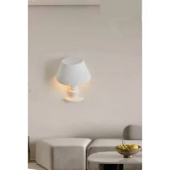 Applique lampada da parete in gesso a forma lume verniciabile attacco E14