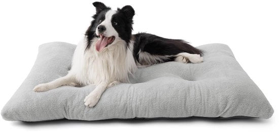 Hondenbed XL con Cuscino Calmante con Fondoscalo Antiscivolo, Matrimoniale per Grossi Animali Domestici, Grigio chiaro, 104 x 69 x 8 cm
