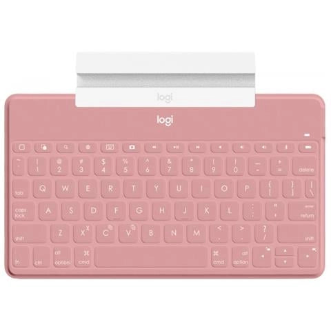 Logitech keys-to-go tastiera bluetooth, sottile e leggera, per iphone, ipad, apple tv e tutti i dispositivi ios. rosa - 920-010041