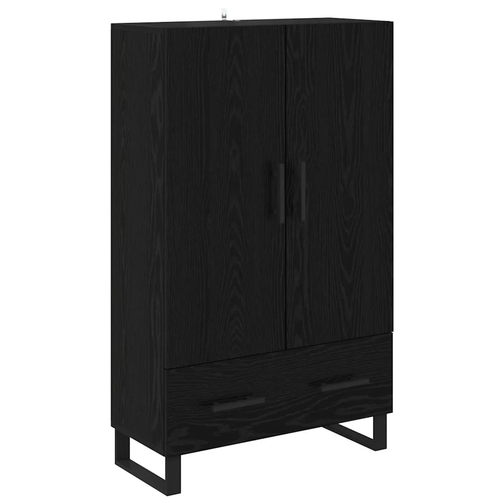 Credenza-Buffet-Armadio da cucina Rovere Nero 69,5 x 30 x 115 cm Legno multistrato
