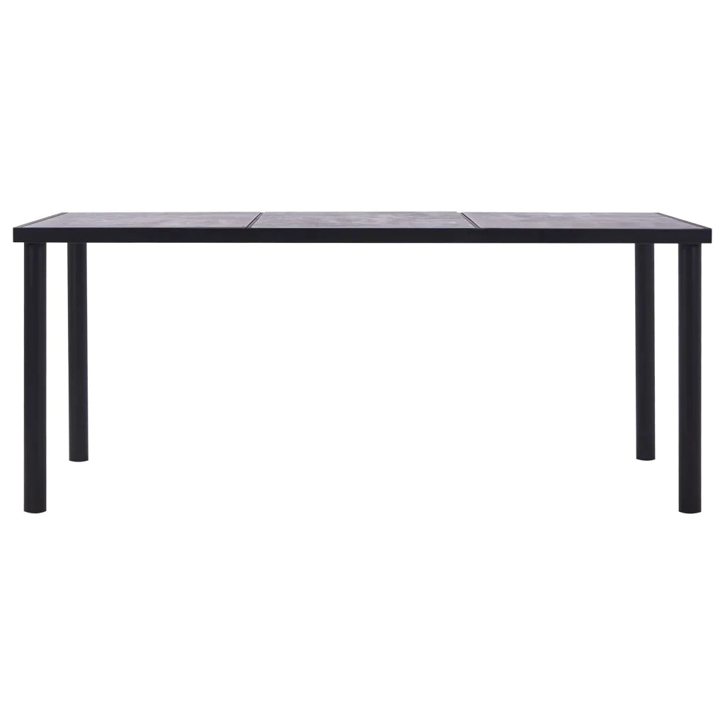 Tavolo da Pranzo Nero e Grigio Cemento 200x100x75 cm in MDF 281861