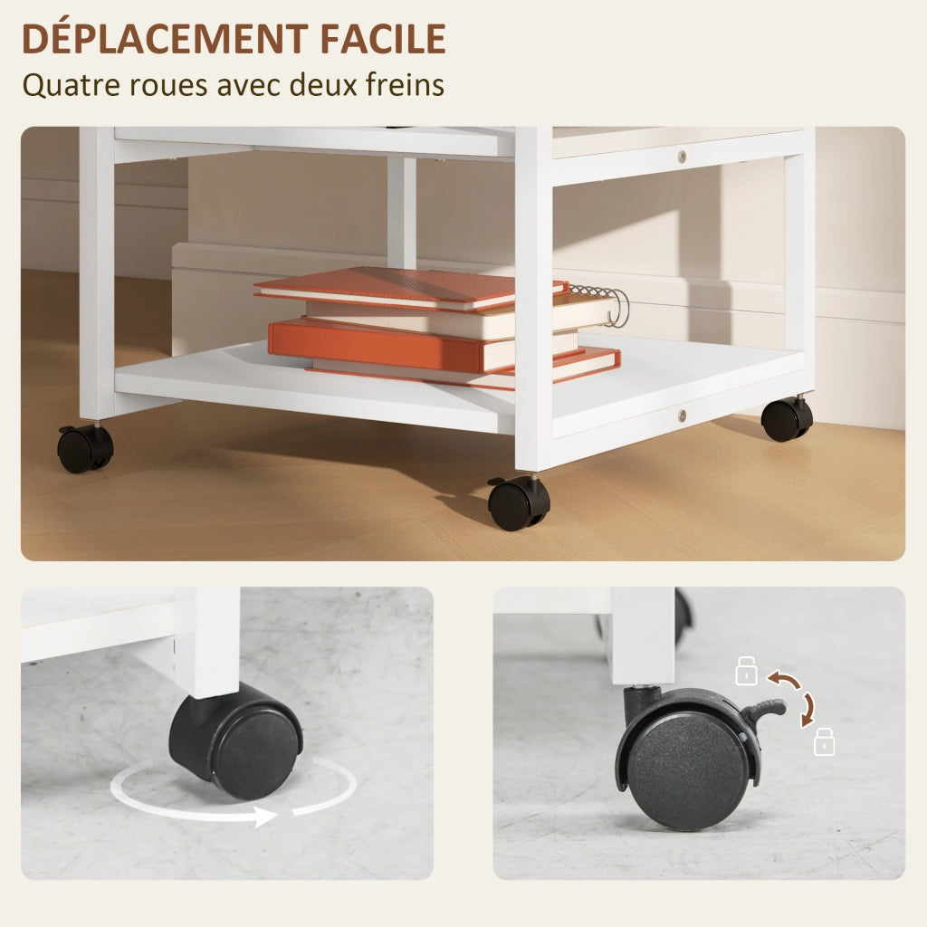 Mobile per stampante 3 livelli con ruote ¨C Zephmum ¨C 50x50x52.5 cm