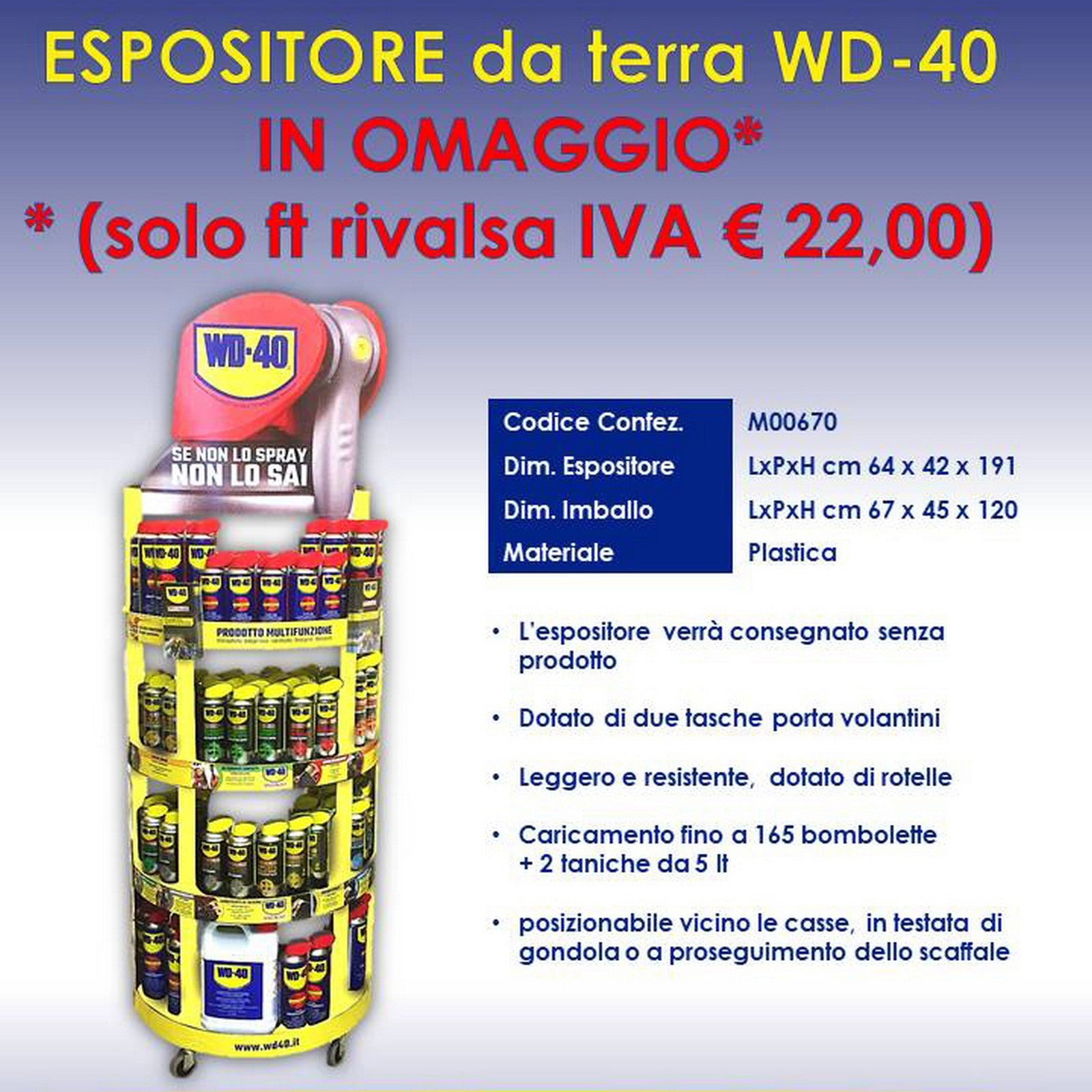 espositore a pavimento wd40 vuoto md00670 cod:ferx.201341