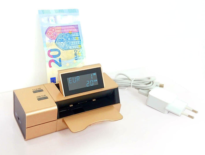 Rivelatore Banconote False con Display a Batteria Ricaricabile