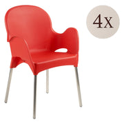 Raimund, Sedia da Esterno 4 Sedie Made in Italy, Rosso