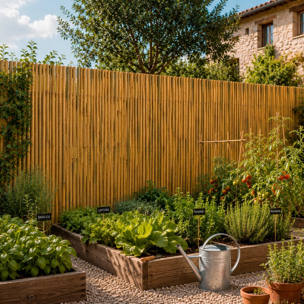Stuoia In Bambù Naturale Da Esterno Arella Privacy Ombreggiatura Schermatura Decorativa Resistente Perfetta Per Recinzione Giardino Balcone Terrazza Gazebo E Pergolato 1 x 3 Metri