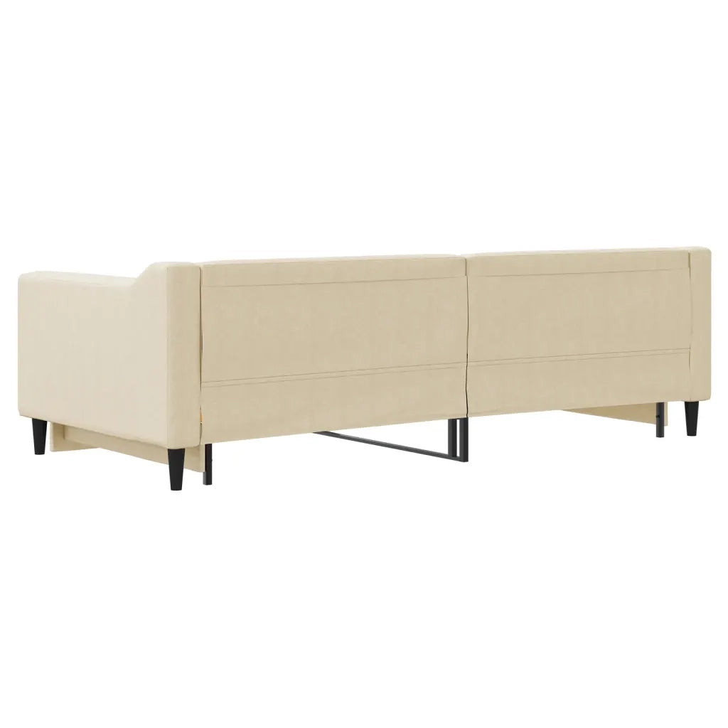Divano Letto con Letto Estraibile-Sofa Letto-Daybed Crema 90x200 cm in Tessuto 742129