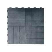 Piastrella da esterno autoagganciante effetto legno grigio scuro cm 56,3x56,3