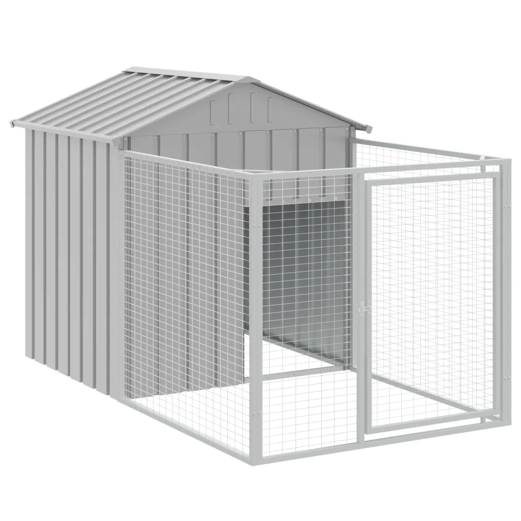 Casetta Cani Tetto Grigio Chiaro 117x813x123 cm Acciaio Zincato 3189066